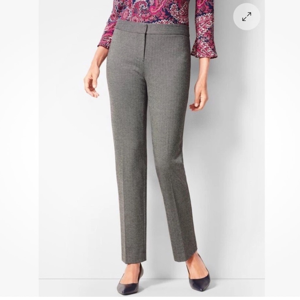 Talbots Italian Luxe Knit Herringbone Dress Pants Grey Classic Work Women 6